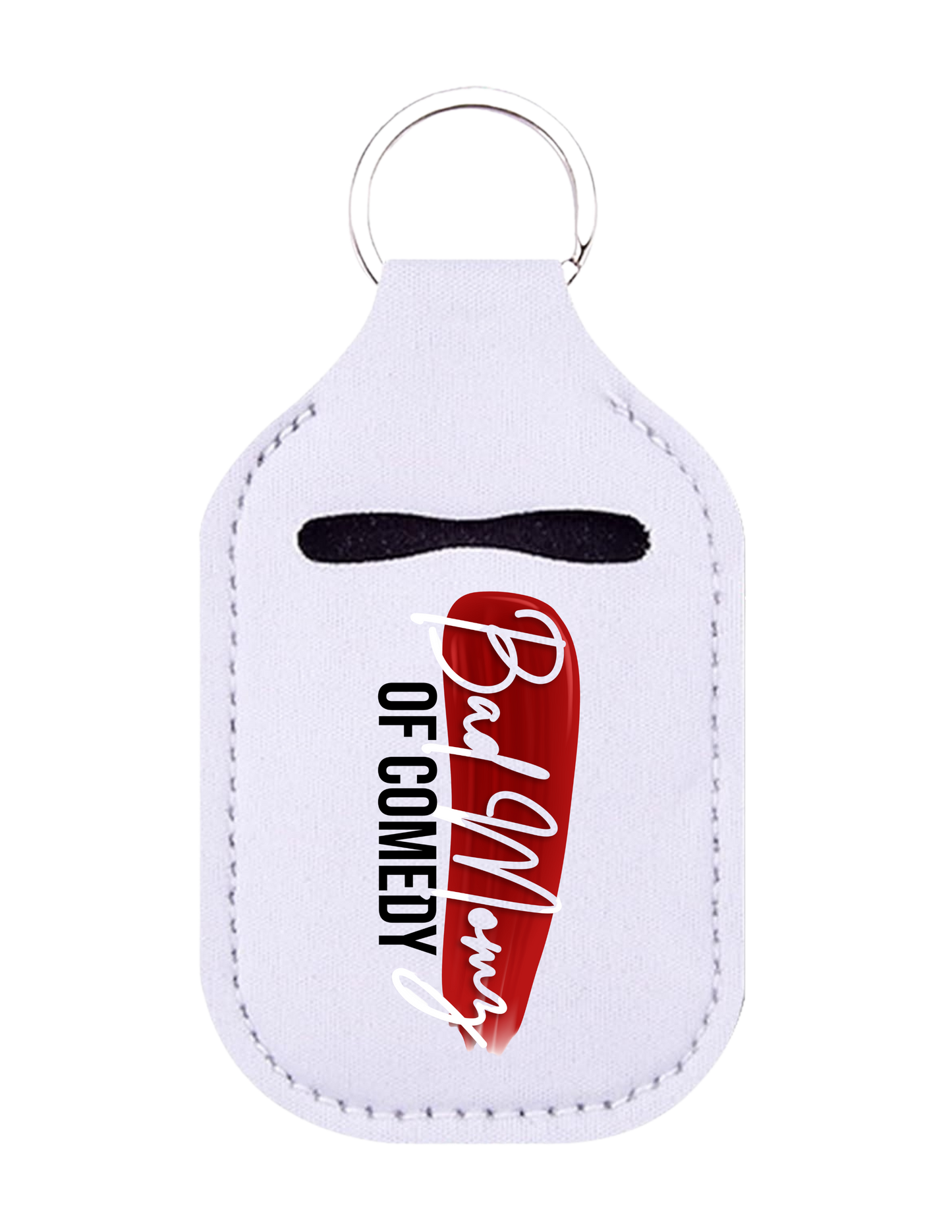 Bad Momz of Comedy Hand Sanitizer & Chapstick holder keyring set