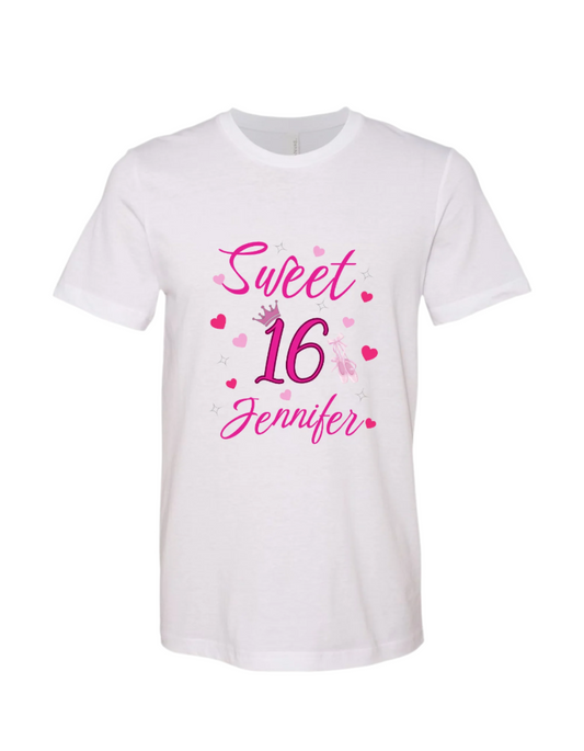 Sweet 16 T-Shirt - Party Swag gift